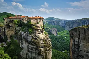 Greek Tourist Destination Drucke: Monastery of Varlaam monastery