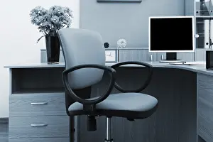 Modern Office Workspace Drucke: The monitor on a desk at modern office