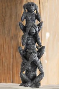 Central European Sculptures Drucke: The three monkeys, say nothing