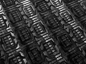 Digitale Kunst Drucke: Monochromer Fraktaltextur - abstrakte computer-generierte Abbildung.
