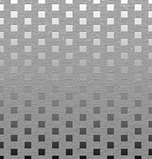 Monochrome Geometric Pattern Drucke: A monochrome geometric pattern of interlocking squares transitioning from light to dark