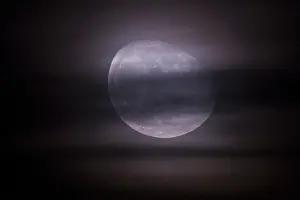 Lower Saxony Landscape Drucke: Moon four days after full moon