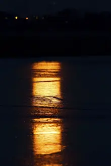 Middle Elbe Biosphere Reserve Germany Drucke: Full moon reflected in the ice