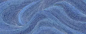 Ceramic Tile Artwork Drucke: Mosaic art waves texture, vector background