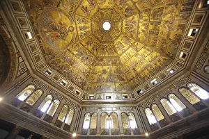 Florence Italy Drucke: The mosaic ceiling in the baptistry of St