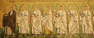 Byzantine Mosaic Art Drucke: Detail from the mosaic Procession of the Martyrs