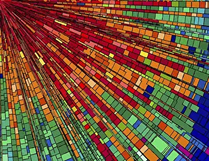 Geometric Art Design Drucke: Mosaic rays background in colors