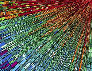 Retro Style Decoration Drucke: Mosaic rays background in colors