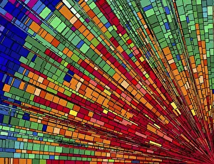 National Symbol Drucke: Mosaic rays background in colors