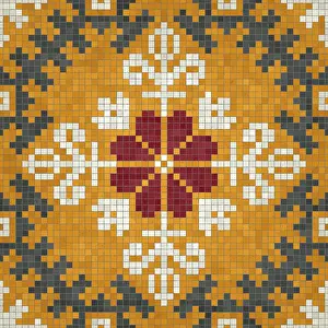 Mosaic Tiles Background Drucke: Mosaic tiles background, seamless vector pattern