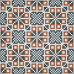 Baroque Art Style Drucke: Mosaic tiles background, seamless vector pattern