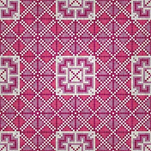 Modern Architecture Illustration Drucke: Mosaic tiles background, seamless vector pattern