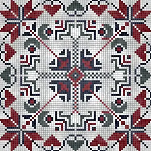 Marble Floor Texture Drucke: Mosaic tiles background, seamless vector pattern