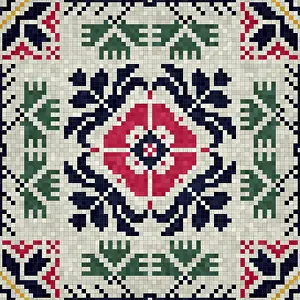 Mosaic Tile Background Drucke: Mosaic tiles background, seamless vector pattern