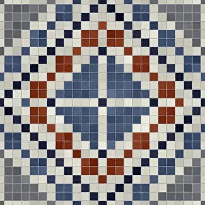 Baroque Art Style Drucke: Mosaic tiles background, seamless vector pattern