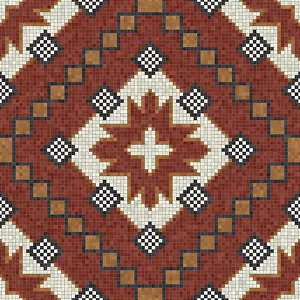 Baroque Art Style Drucke: Mosaic tiles background, seamless vector pattern