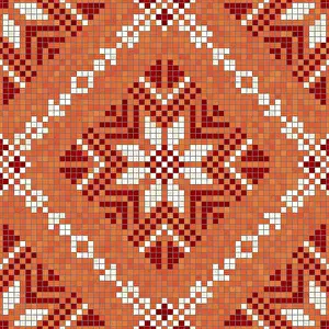 Baroque Architecture Style Drucke: Mosaic tiles background, seamless vector pattern
