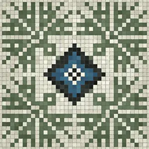 Baroque Wall Decoration Drucke: Mosaic tiles background, seamless vector pattern