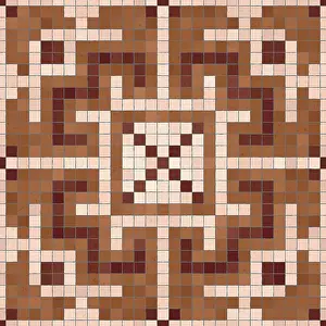 Baroque Art Style Drucke: Mosaic tiles background, seamless vector pattern