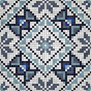 Mosaic Tiles Background Drucke: Mosaic tiles background, seamless vector pattern