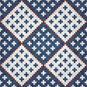 Modern Architectural Style Illustration Drucke: Mosaic tiles background, seamless vector pattern