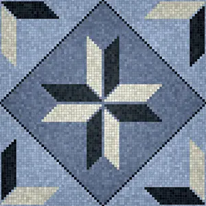 Baroque Art Style Drucke: Mosaic tiles background, seamless vector pattern