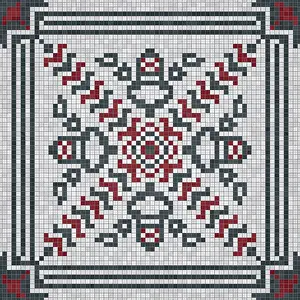 Baroque Art Style Drucke: Mosaic tiles background, seamless vector pattern