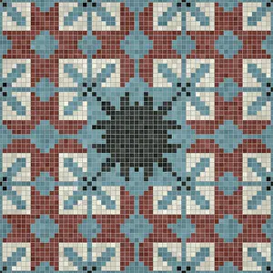Modern Architecture Illustration Drucke: Mosaic tiles background, seamless vector pattern