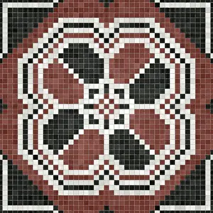 Baroque Art Style Drucke: Mosaic tiles background, seamless vector pattern