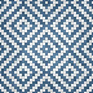 Baroque Art Style Drucke: Mosaic tiles background, seamless vector pattern