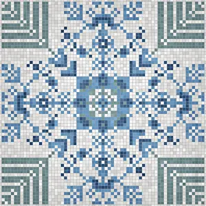 Mosaic Tiles Background Drucke: Mosaic tiles background, seamless vector pattern