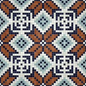 Mosaic Tiles Background Drucke: Mosaic tiles background, seamless vector pattern