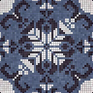Baroque Art Style Drucke: Mosaic tiles background, seamless vector pattern