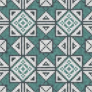 Mosaic Tile Background Drucke: Mosaic tiles background, seamless vector pattern
