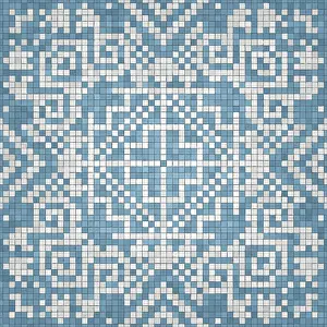 Baroque Art Style Drucke: Mosaic tiles background, seamless vector pattern