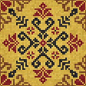 Mosaic Tile Background Drucke: Mosaic tiles background, seamless vector pattern