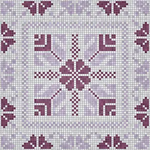 Baroque Art Style Drucke: Mosaic tiles background, seamless vector pattern