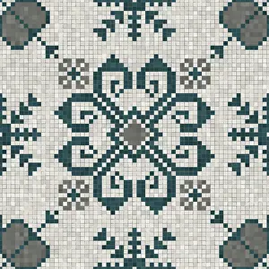 Mosaic Tile Background Drucke: Mosaic tiles background, seamless vector pattern