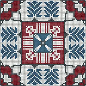 Mosaic Tile Background Drucke: Mosaic tiles background, seamless vector pattern