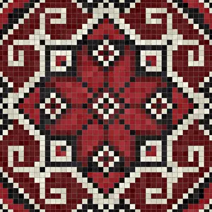 Mosaic Tiles Background Drucke: Mosaic tiles background, seamless vector pattern