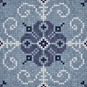 Mosaic Tiles Background Drucke: Mosaic tiles background, seamless vector pattern