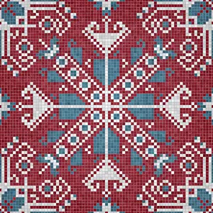 Mosaic Tiles Background Drucke: Mosaic tiles background, seamless vector pattern