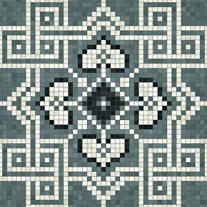 Baroque Wall Decoration Drucke: Mosaic tiles background, seamless vector pattern