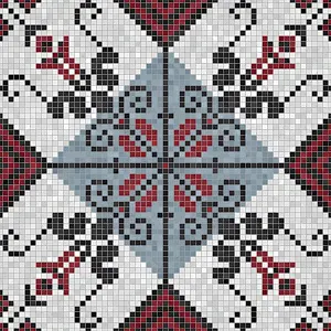 Baroque Art Style Drucke: Mosaic tiles background, seamless vector pattern