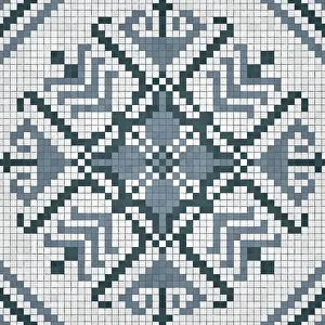 Baroque Art Style Drucke: Mosaic tiles background, seamless vector pattern
