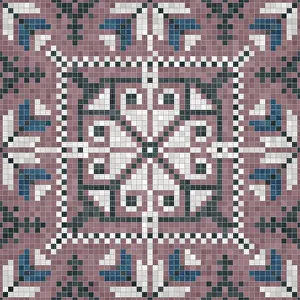 Modern Architectural Style Illustration Drucke: Mosaic tiles background, seamless vector pattern