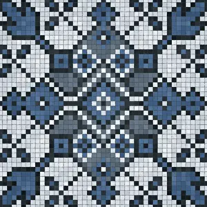 Ceramic Floor Design Drucke: Mosaic tiles background, seamless vector pattern