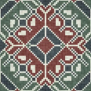 Bilder Datiert 2. Juli 2024: Mosaik-Steinplatten-Hintergrund, lückenloser Vektormuster.