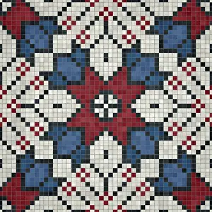 Bilder Datiert 1. Juli 2024: Mosaik-Steinplatten-Hintergrund, lückenloser Vektormuster.