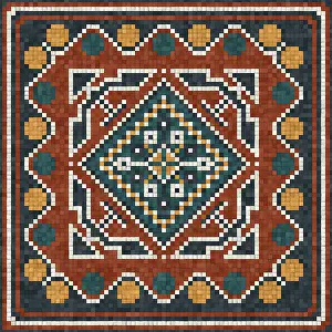 Baroque Art Style Drucke: Mosaic tiles vector background